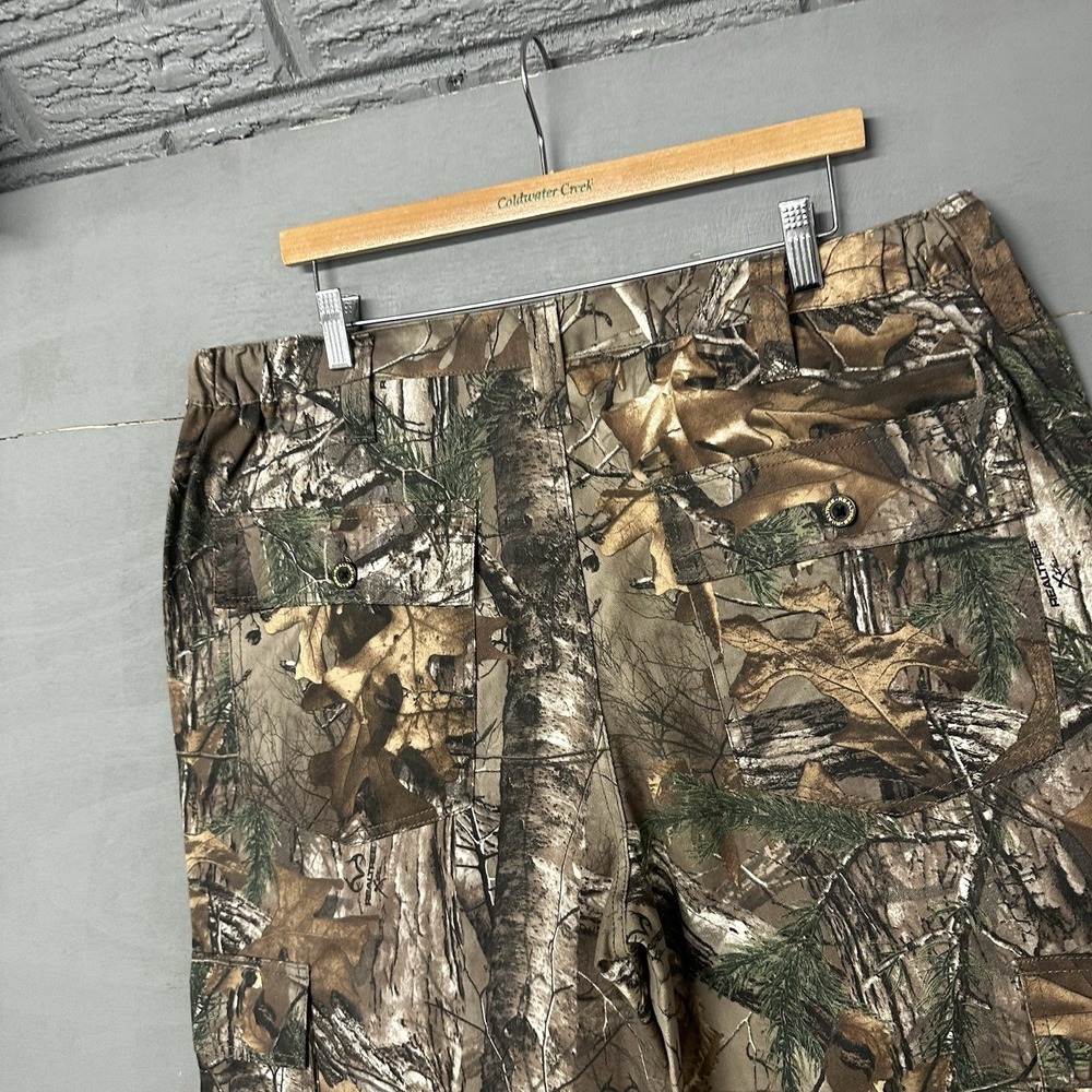 Realtree Hunting Cargo Pants Camo‎ Side Elastic Waistband L S5444-7-C11 NWOT
